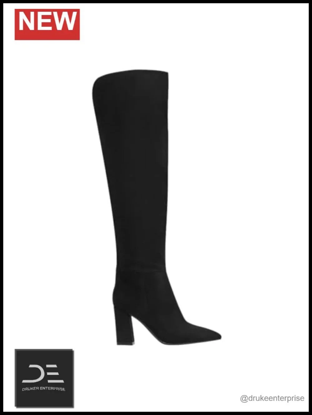 Marc Fisher Garwin Over-the-Knee Boots Wide Calf Faux Suede Block Heel